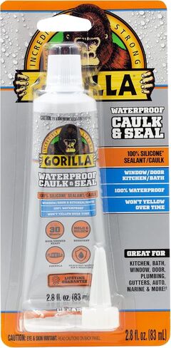 Gorilla 106464 2.8 ounce Squeeze Tube 100% Silicone Sealant, 2.8 oz, Clear, (Pack of 2), No Color, 2 Count in Saudi Arabia