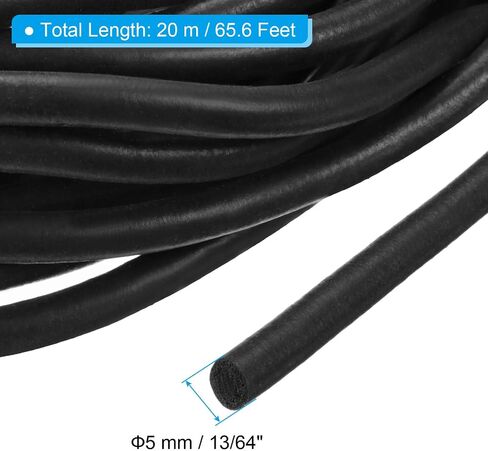PATIKIL 5/16 Inch x 65.6 Feet Backer Rod, Foam Rope Caulk Crack Joint Filler Roll Seal Weather Strip for Home Construction, Black in Saudi Arabia