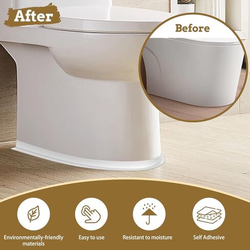 Caulk Tape Waterproof Self Adhesive, 3 Rolls Toilet Caulk Sealant Tape,Bathtub Caulk Sealing Strip Tape for Kitchen,Bathroom Caulking Tape, Floor Wall Edge Protector(1.5" x 10.5Ft) in Kuwait