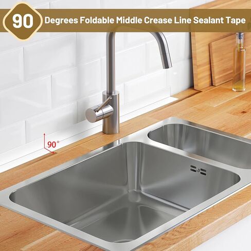 Caulk Tape Waterproof Self Adhesive, 3 Rolls Toilet Caulk Sealant Tape,Bathtub Caulk Sealing Strip Tape for Kitchen,Bathroom Caulking Tape, Floor Wall Edge Protector(1.5" x 10.5Ft) in Kuwait