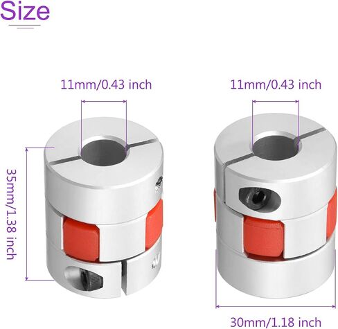 DMiotech 2 Pack 11mm to 11mm Flexible Shaft Coupling 30mmx35mm Aluminium Alloy Motor Connector Coupler for 3D Printer CNC Machine and Servo Stepper Motor in Saudi Arabia