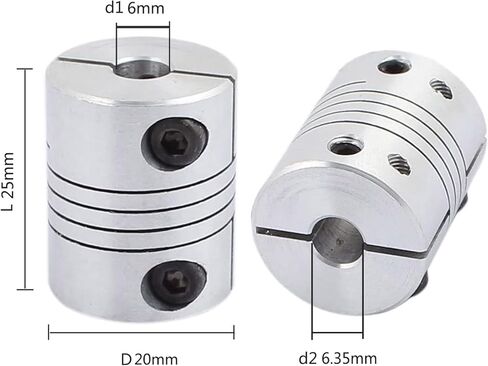 وصلة عمود من 6 مم إلى 8 مم، وصلة شعاع مرنة D25 مم × طول 30 مم، وصلة وصلة وصلة عمود من سبائك الألومنيوم للطابعة ثلاثية الأبعاد، ماكينة CNC، ملحقات محرك AMD للتشفير بنفسك in Kuwait