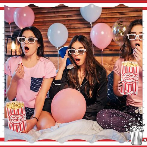 أكياس الفشار الورقية 2 أوقية أكياس الفشار المقاومة للدهون حصص فردية مقاومة للدموع حوامل الفشار حاوية حمراء وبيضاء للفشار لتزويد حفلات أفلام الكرنفال، 5.5 × 2 × 11.2 بوصة (500 قطعة) in Kuwait