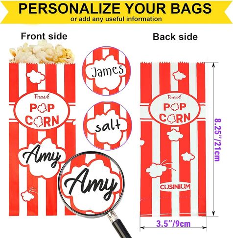 مغرفة الفشار الأحمر من كوزينيوم، 16 أونصة، أكياس نعرات وفشار in Kuwait