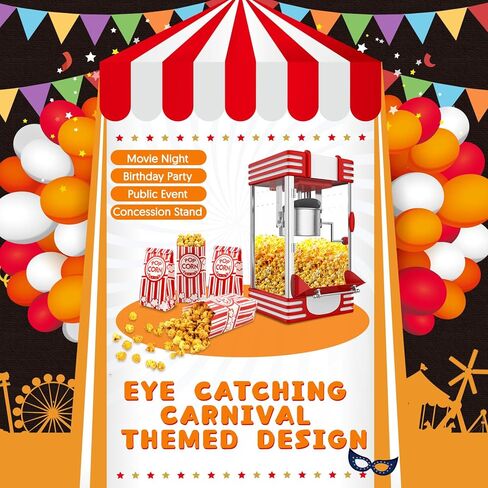 GUANFU Paper Popcorn Bags Bulk - 1oz Popcorn Bags Individual Servings Popcorn Machine Supplies for Movie Night Carnival Theme Party Disposable Pop Corn Snack Bag for Theater Style Popcorn Maker(100) in Saudi Arabia