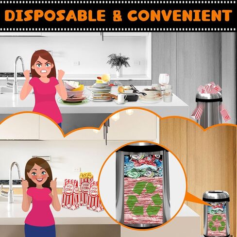GUANFU Paper Popcorn Bags Bulk - 1oz Popcorn Bags Individual Servings Popcorn Machine Supplies for Movie Night Carnival Theme Party Disposable Pop Corn Snack Bag for Theater Style Popcorn Maker(100) in Saudi Arabia