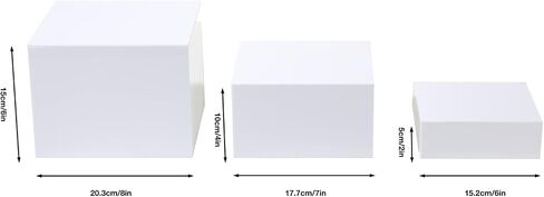 White Acrylic Food Risers,Buffet Risers 5-Sided Acrylic Riser with Hollow Bottoms,for Brunch,Buffet,Weddings,Parties (Square - 2 Sets - White) in Saudi Arabia