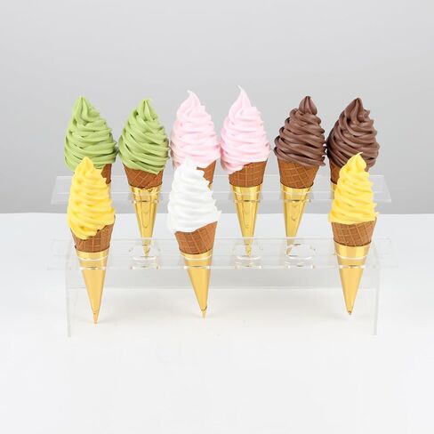 حامل مخروط الآيس كريم الشفاف، حامل آيس كريم أكريليك بطبقتين، حامل عرض مخروطي للطعام مع 12 فتحة، حامل عرض مخروط الوافل، حامل فشار سوشي لف اليد لتزيين حفلات أعياد الميلاد in Kuwait