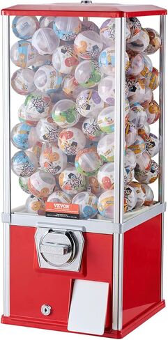 آلة VEVOR Gumball للأطفال، آلة بيع منزلية بارتفاع 25 بوصة، موزع كرات نطاطة PS، تحمل 230 كبسولة، آلة علكة مستطيلة لمتاجر الألعاب، بنك Gumball يعمل بقطع النقود المعدنية، أزرق in Kuwait