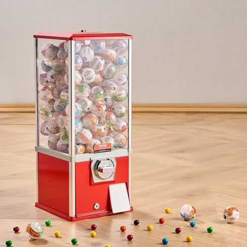 آلة VEVOR Gumball للأطفال، آلة بيع منزلية بارتفاع 25 بوصة، موزع كرات نطاطة PS، تحمل 230 كبسولة، آلة علكة مستطيلة لمتاجر الألعاب، بنك Gumball يعمل بقطع النقود المعدنية، أزرق in Kuwait