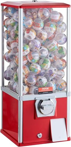 آلة VEVOR Gumball للأطفال، آلة بيع منزلية بارتفاع 25 بوصة، موزع كرات نطاطة PS، تحمل 230 كبسولة، آلة علكة مستطيلة لمتاجر الألعاب، بنك Gumball يعمل بقطع النقود المعدنية، أزرق in Kuwait