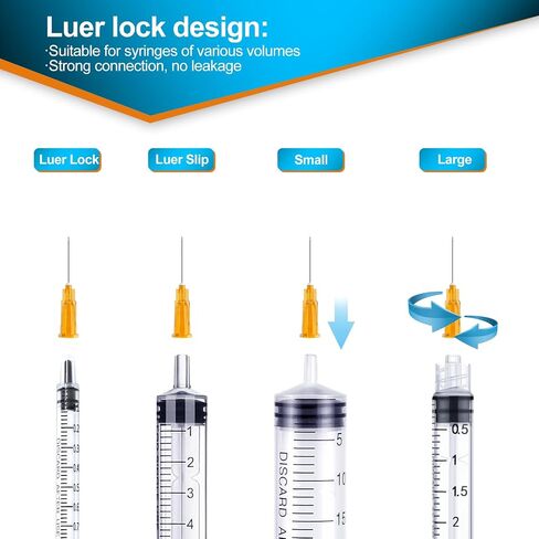 25 Ga 1 Inch 25mm Luer Lock Industrial Dispensing Accessories Supplies, Pack of 100, Individually Packaged in Saudi Arabia