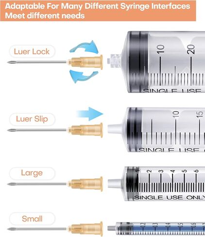 100Pcs 18Ga 1 Inch Needle Luer Lock Industrial Accessories, Individual Package Lab Tools for Measuring, Refilling Inks, Plant and Industry in Saudi Arabia