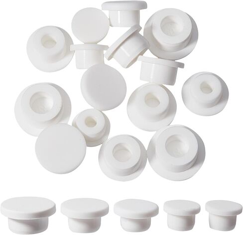 GORGECRAFT 20PCS 5 Sizes White Waterproof Silicone Stopper Bottle Seal Plug Tube Plug Reusable Replacement Bottle Stopper Silicone Hole Plug End Cover Caps Fit for 14 16 17 18 21 mm Hole in Saudi Arabia