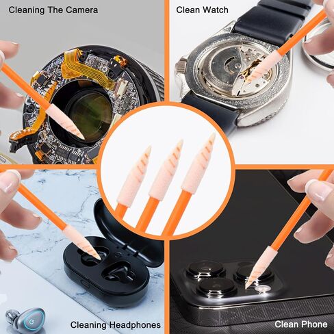 Wellgler's 100pcs Foam Cleaning Swabs, Multi-Purpose Cleanroom Foam Tip, Cleaning Swab Kitip,Lab Swabs. in Saudi Arabia