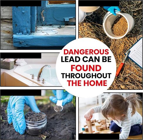 مجموعة مسحات اختبار الرصاص (10 قطع من مسحات اختبار الرصاص في كيس قابل للغلق) نتائج لمدة 20 ثانية باستخدام الماء فقط. شرائط اختبار الرصاص للدهانات والأطباق ولعب الأطفال والمعادن والسيراميك والخشب (LSB10) in Kuwait