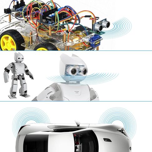 8 قطع وحدة استشعار بالموجات فوق الصوتية HC-SR04 مع 4 قطع مستشعر المسافة المتصاعد متوافق مع مجموعة Arduino، لـ Mega2560، Robot، Duemilanove (8) in Kuwait