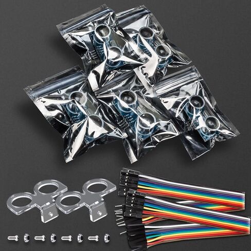 8 قطع وحدة استشعار بالموجات فوق الصوتية HC-SR04 مع 4 قطع مستشعر المسافة المتصاعد متوافق مع مجموعة Arduino، لـ Mega2560، Robot، Duemilanove (8) in Kuwait