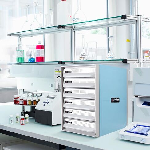 4E's USA علبة تخزين الأنسجة - خزانة كاسيت الأنسجة مع ستة أدراج مقاومة للصدمات، وحدة تخزين الأنسجة القابلة للتكديس، تحمل ما يصل إلى 2100 علبة مناديل لكل خزانة in Kuwait