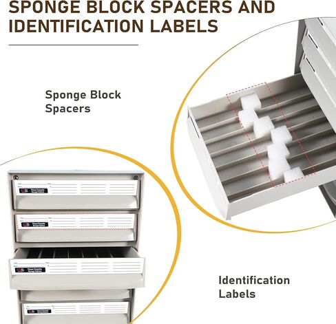 4E's USA علبة تخزين الأنسجة - خزانة كاسيت الأنسجة مع ستة أدراج مقاومة للصدمات، وحدة تخزين الأنسجة القابلة للتكديس، تحمل ما يصل إلى 2100 علبة مناديل لكل خزانة in Kuwait