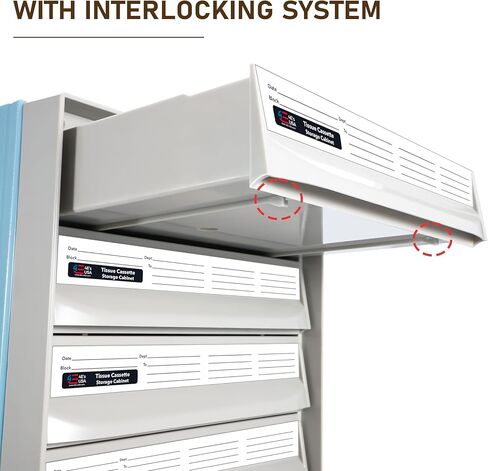 4E's USA علبة تخزين الأنسجة - خزانة كاسيت الأنسجة مع ستة أدراج مقاومة للصدمات، وحدة تخزين الأنسجة القابلة للتكديس، تحمل ما يصل إلى 2100 علبة مناديل لكل خزانة in Kuwait