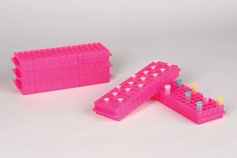 SP Bel-Art Reversible PCR وحامل أنبوب الطرد المركزي الصغير؛ لأنابيب 0.2 مل أو 1.5-2.0 مل، 80 مكان، وردي فلورسنت (عبوة من 5) (F18845-0016) in Kuwait