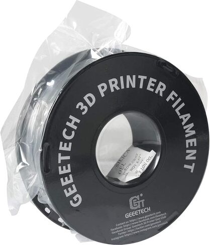 Geeetech Silk PLA Filament 1.75mm for 3D Printer, Metal-Like Shiny Consumable 1kg (2.2lbs) 1 Spool, Dimensional Accuracy +/- 0.03 mm,Metallic Silver in Kuwait