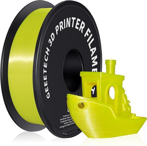 Geeetech Silk PLA Filament 1.75mm for 3D Printer, Metal-Like Shiny Consumable 1kg (2.2lbs) 1 Spool, Dimensional Accuracy +/- 0.03 mm,Metallic Silver in Kuwait