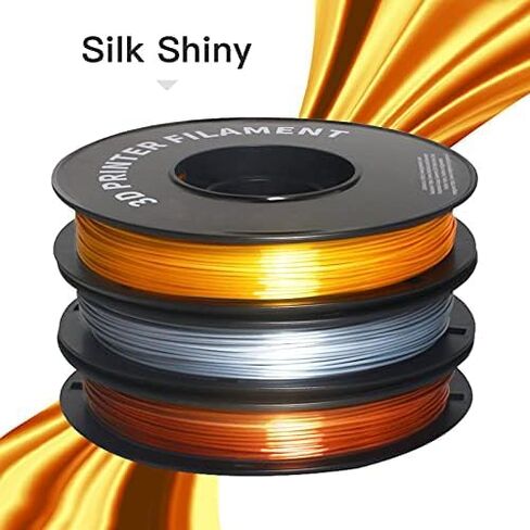 Geeetech Silk PLA Filament 1.75 مم للطابعة ثلاثية الأبعاد، مستهلكات لامعة تشبه المعدن 1 كجم (2.2 رطل) 1 بكرة، دقة الأبعاد +/- 0.03 مم، فضي معدني in Kuwait