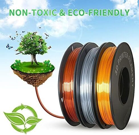 Geeetech Silk PLA Filament 1.75 مم للطابعة ثلاثية الأبعاد، مستهلكات لامعة تشبه المعدن 1 كجم (2.2 رطل) 1 بكرة، دقة الأبعاد +/- 0.03 مم، فضي معدني in Kuwait