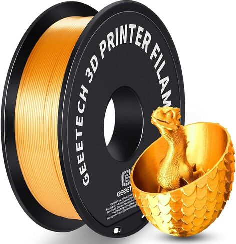 Geeetech Silk PLA Filament 1.75 مم للطابعة ثلاثية الأبعاد، مستهلكات لامعة تشبه المعدن 1 كجم (2.2 رطل) 1 بكرة، دقة الأبعاد +/- 0.03 مم، فضي معدني in Kuwait