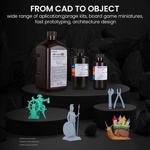 ELEGOO ABS-Like 3D Printer Resin LCD UV-Curing Resin 405nm Standard Photopolymer Resin for LCD 3D Printing Grey 1000g in Saudi Arabia