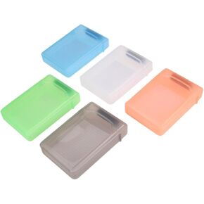 Garneck 5pcs Hard Disk Protection Case Mixed Colors Durable Plastic Hard Drive Storage Box with Snap Lock and Drop Resistance for Digital Accessories Organizer in Kuwait