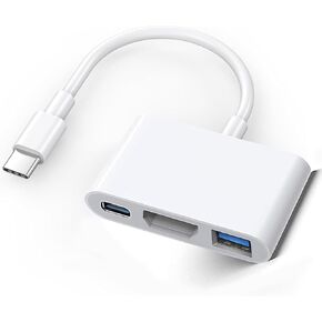 Apple USB C to HDMI Adapter for iPhone 15/16 to TV, 4K@60Hz USB-C Digital AV Multiport Adapter with PD 100W & USB3.1, MFi Certified Type C to HDMI Dongle for iPad Pro, MacBook Air/Pro (Grey) in Saudi Arabia