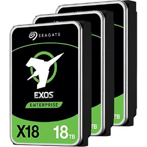 Seagate Exos X18 54TB Enterprise HDD (18TB x 3)– CMR 3.5 Inch Hyperscale SATA 6Gb/s, 7200 RPM, 512e and 4Kn FastFormat, Low Latency, Crypto Chia Mining - ST18000NM000J (Renewed) in Kuwait