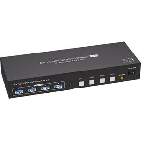 KVM Switch 2 Monitors 4 Computers 4K 120Hz Dual Displayport USB 3.0 Switcher for 4 PC Share Keyboard Mouse(AU Power Adapter) in Saudi Arabia