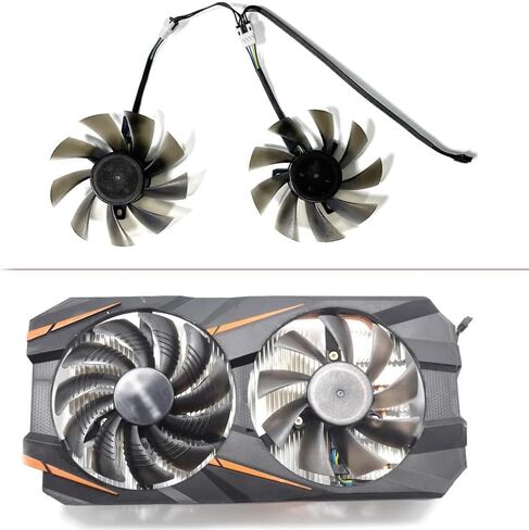 2PCS Cooling Fan Compatible with GTX 1060 G1 Graphics GTX1050 TI RX 480 470 Card Cooler Fans T129215SU PLD09210S12HH(Double Ball) in Saudi Arabia