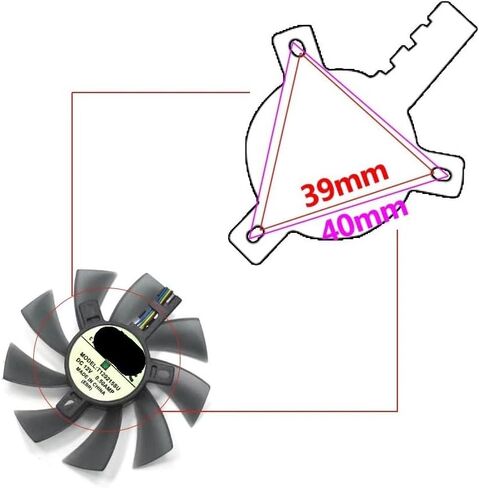 2PCS Cooling Fan Compatible with GTX 1060 G1 Graphics GTX1050 TI RX 480 470 Card Cooler Fans T129215SU PLD09210S12HH(Double Ball) in Saudi Arabia