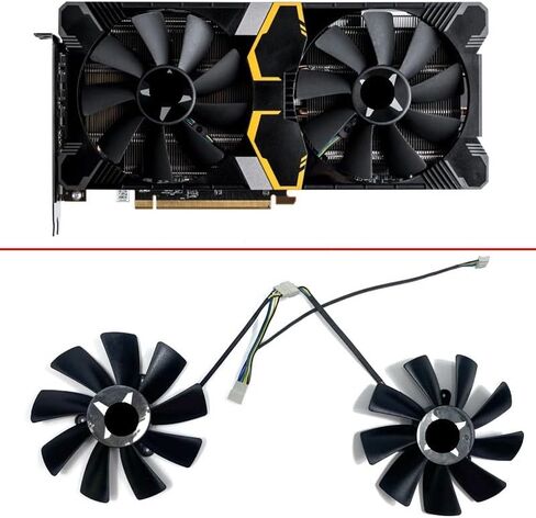 مروحة التبريد 100 مم gaa8s2u ga91s2u rx5700 xt rx5600 Xt GPU مروحة متوافقة مع RX 590 GME RX 5500 XT RX 5700 XT RX5600 XT plus in Saudi Arabia