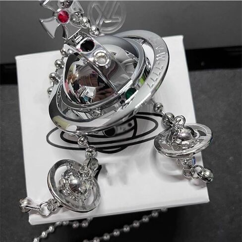 Saturn Necklace Butane Torch Lighter, Refillable Gas Adjustable Soft Flame Lighter, Vintage Sweater Necklace Charm, Suitable for Family and Friends Collection Decoration Gift(Silver) in Saudi Arabia