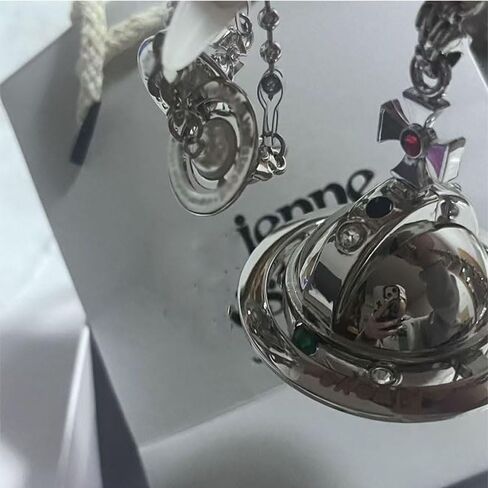 Saturn Necklace Butane Torch Lighter, Refillable Gas Adjustable Soft Flame Lighter, Vintage Sweater Necklace Charm, Suitable for Family and Friends Collection Decoration Gift(Silver) in Saudi Arabia