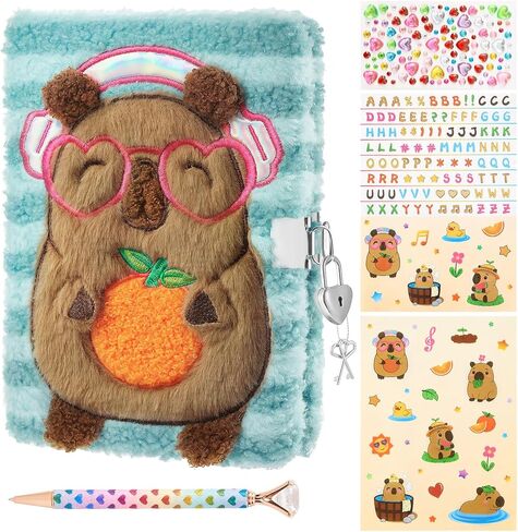 WERNNSAI Unicorn Diary with Lock, Gift for 6 7 8-12 Years Old, Plush Secret Diary Journal Kit for Travel Notebook Notepad Birthday Christmas Gift in Kuwait