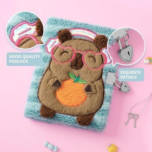 WERNNSAI Unicorn Diary with Lock, Gift for 6 7 8-12 Years Old, Plush Secret Diary Journal Kit for Travel Notebook Notepad Birthday Christmas Gift in Kuwait