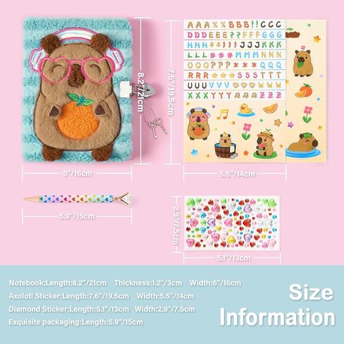 WERNNSAI Unicorn Diary with Lock, Gift for 6 7 8-12 Years Old, Plush Secret Diary Journal Kit for Travel Notebook Notepad Birthday Christmas Gift in Kuwait