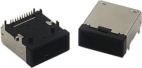 E-Type 19 Pin Female 90 Degree Board Mount Shockproof Connector Compatible with HDMI – 8K Ultra HD Anti-Vibration Automotive Connector, Durable PCB Mounting Interface in Saudi Arabia