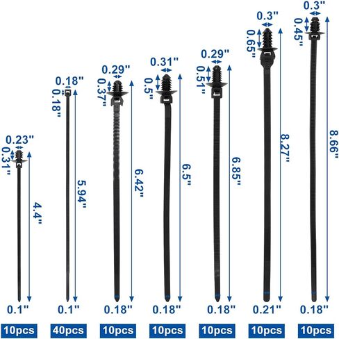 100pcs mount mount cable zip tie reforment ، 7 شهيرة ذات حجم شعبي نايلون قفل الأشرطة ذات الرمز البريدي النايلون الثقيلة للإلكترونية الداخلية والخارجية والسيارات والبناء in Kuwait