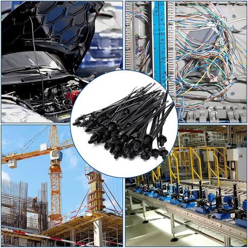 100pcs mount mount cable zip tie reforment ، 7 شهيرة ذات حجم شعبي نايلون قفل الأشرطة ذات الرمز البريدي النايلون الثقيلة للإلكترونية الداخلية والخارجية والسيارات والبناء in Kuwait