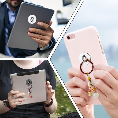 8 PCS حلقة إصبع الهاتف الخلوي ، والهاتف المعدني اللصق خطاف القبضة الجولة حلقة جولة الهاتف المحمول حامل خطاف سحر الهاتف المحمول لمستلزمات لوحات القضية للهواتف المحمولة DIY (شريحة ، أسود) in Saudi Arabia