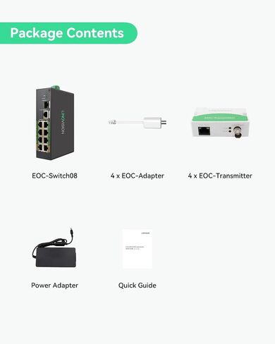 LINOVISION Industrial 8-Port EOC & POE Switch with 6pcs EOC Transmitters in Saudi Arabia