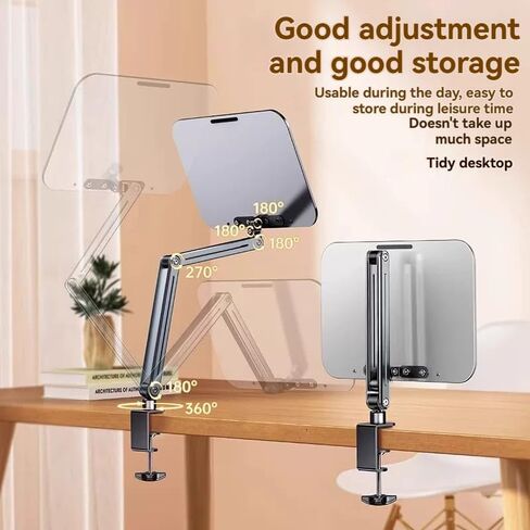 Monitor and Book Arm Stand, Height Adjustable with Gas Spring, 360° Swivel Clamp, 8.7 lbs Capacity, 86.4 cm Screen Support in Saudi Arabia